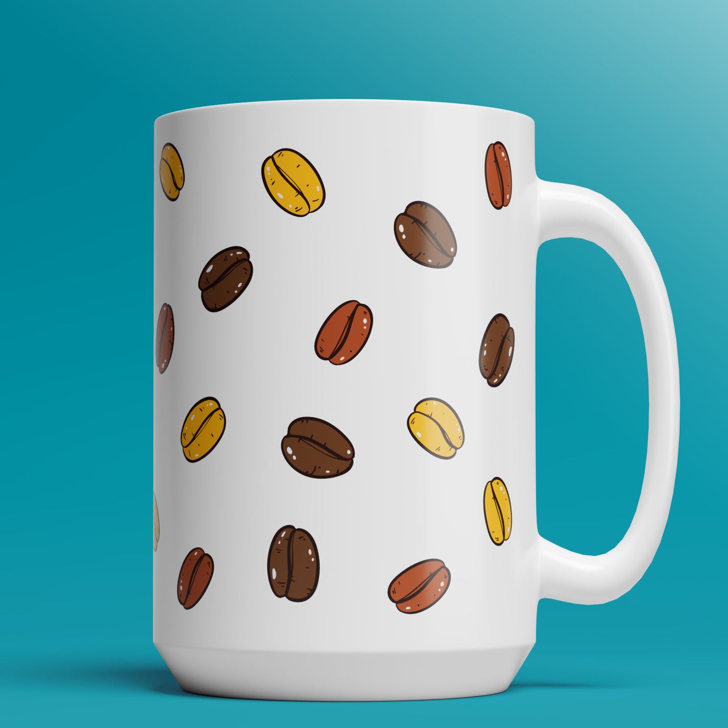 Beans Pattern Mug (5 colors) - 11oz & 15oz Coffee Mug