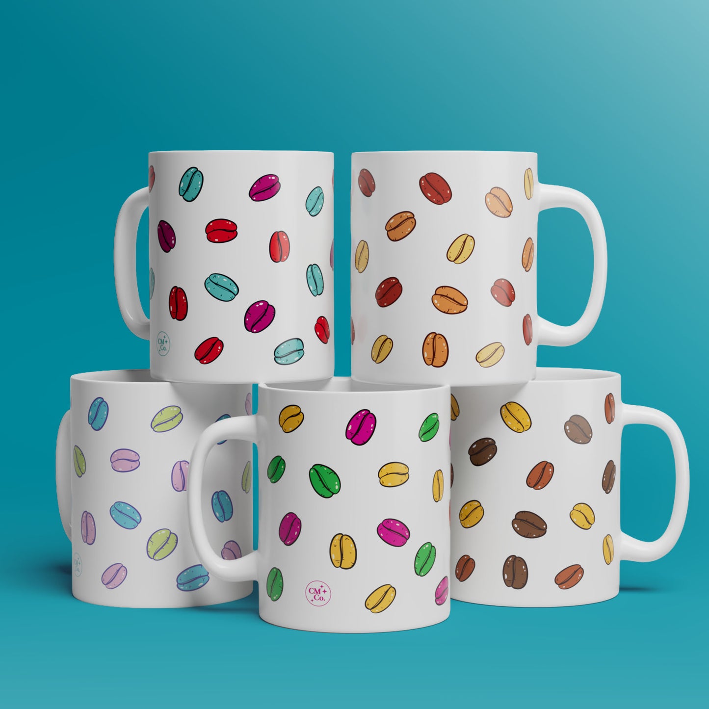 Beans Pattern Mug (5 colors)  - 11oz & 15oz Coffee Mug