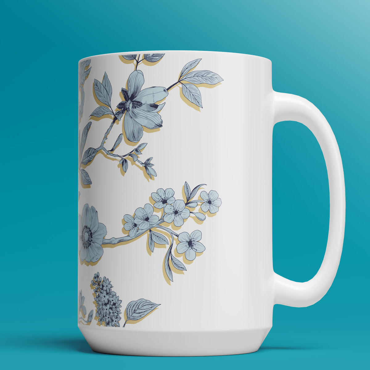 Blue Floral Mug