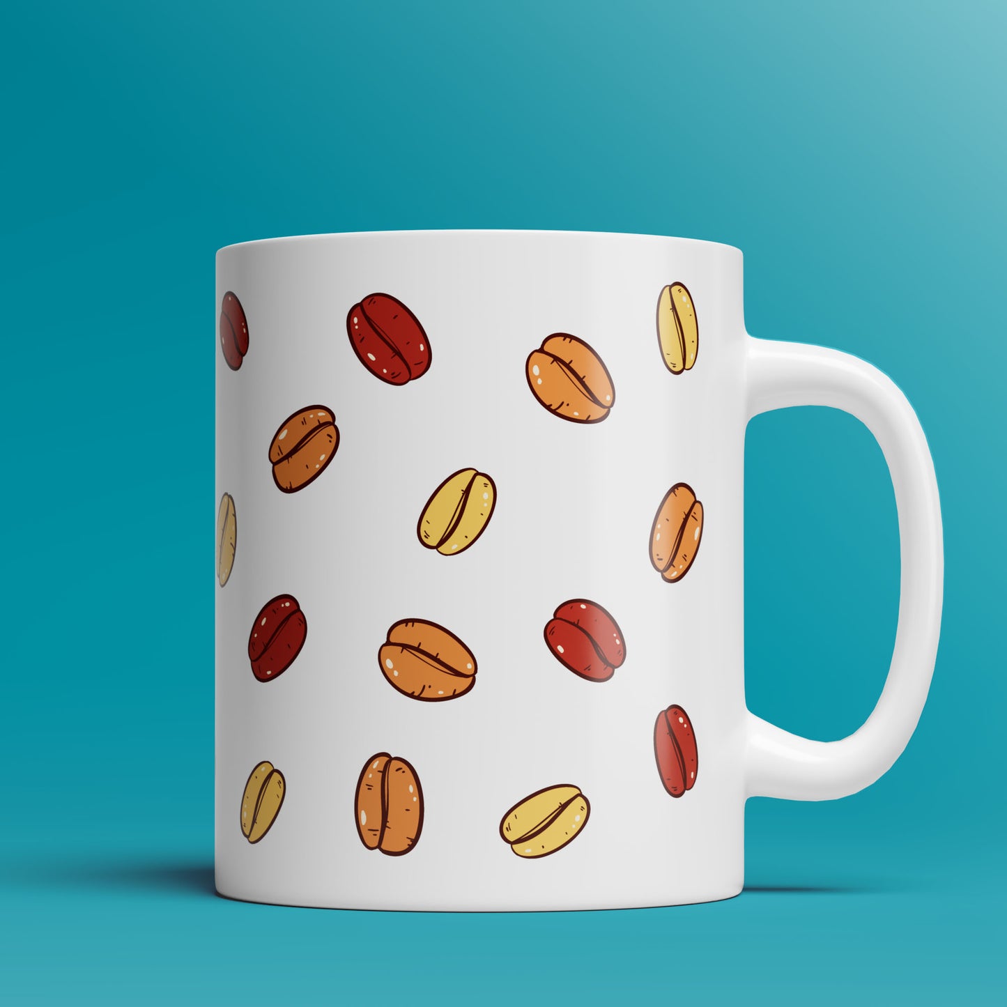 Beans Pattern Mug (5 colors)  - 11oz & 15oz Coffee Mug
