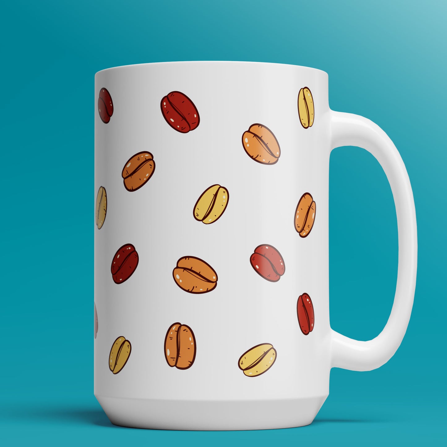 Beans Pattern Mug (5 colors)  - 11oz & 15oz Coffee Mug