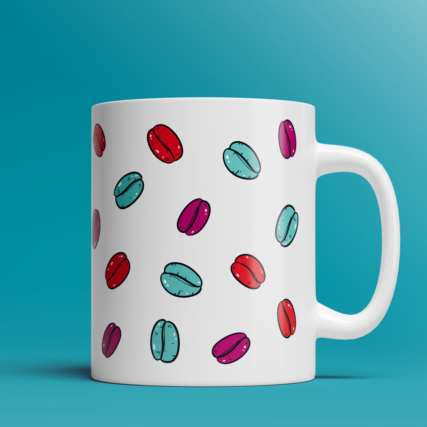 Beans Pattern Mug (5 colors)  - 11oz & 15oz Coffee Mug