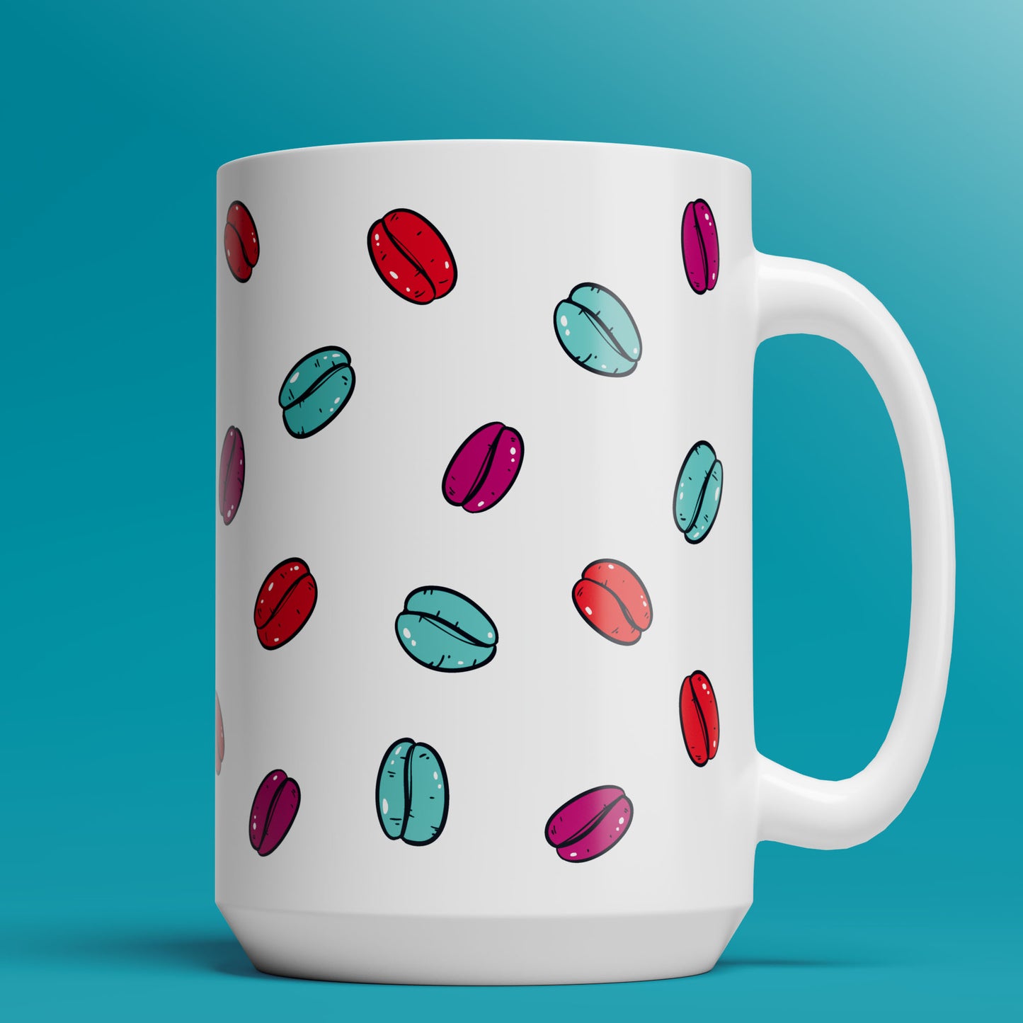 Beans Pattern Mug (5 colors)  - 11oz & 15oz Coffee Mug
