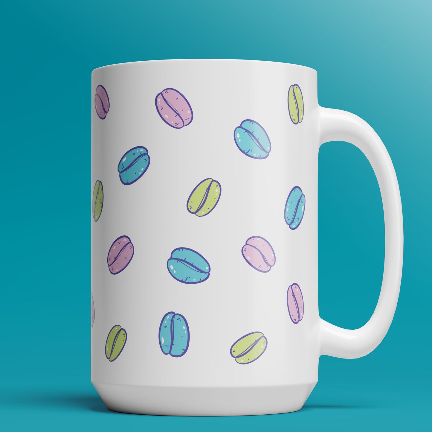 Beans Pattern Mug (5 colors)  - 11oz & 15oz Coffee Mug
