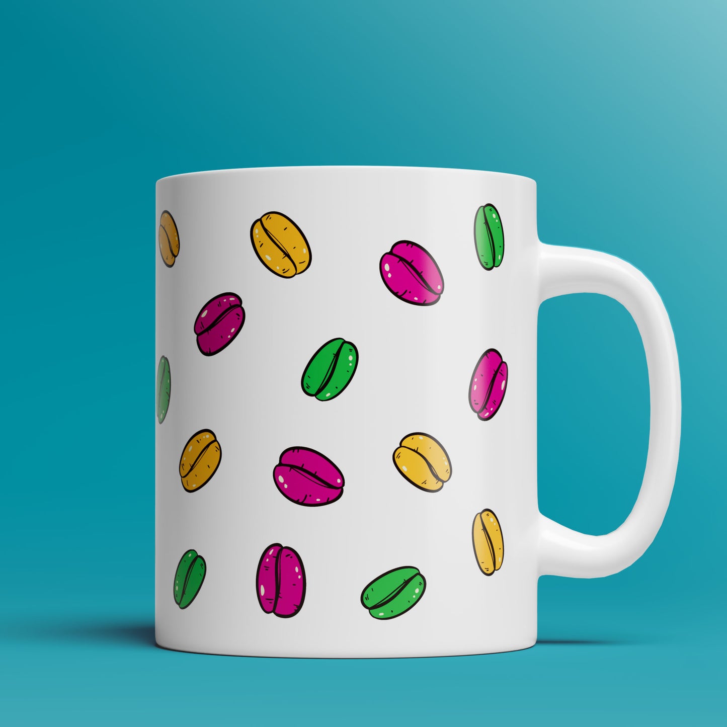 Beans Pattern Mug (5 colors)  - 11oz & 15oz Coffee Mug