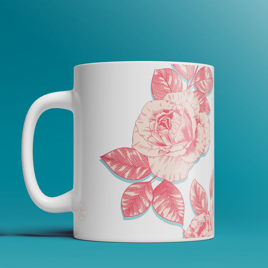 Rose Floral Mug  - 11oz & 15oz Coffee Mug