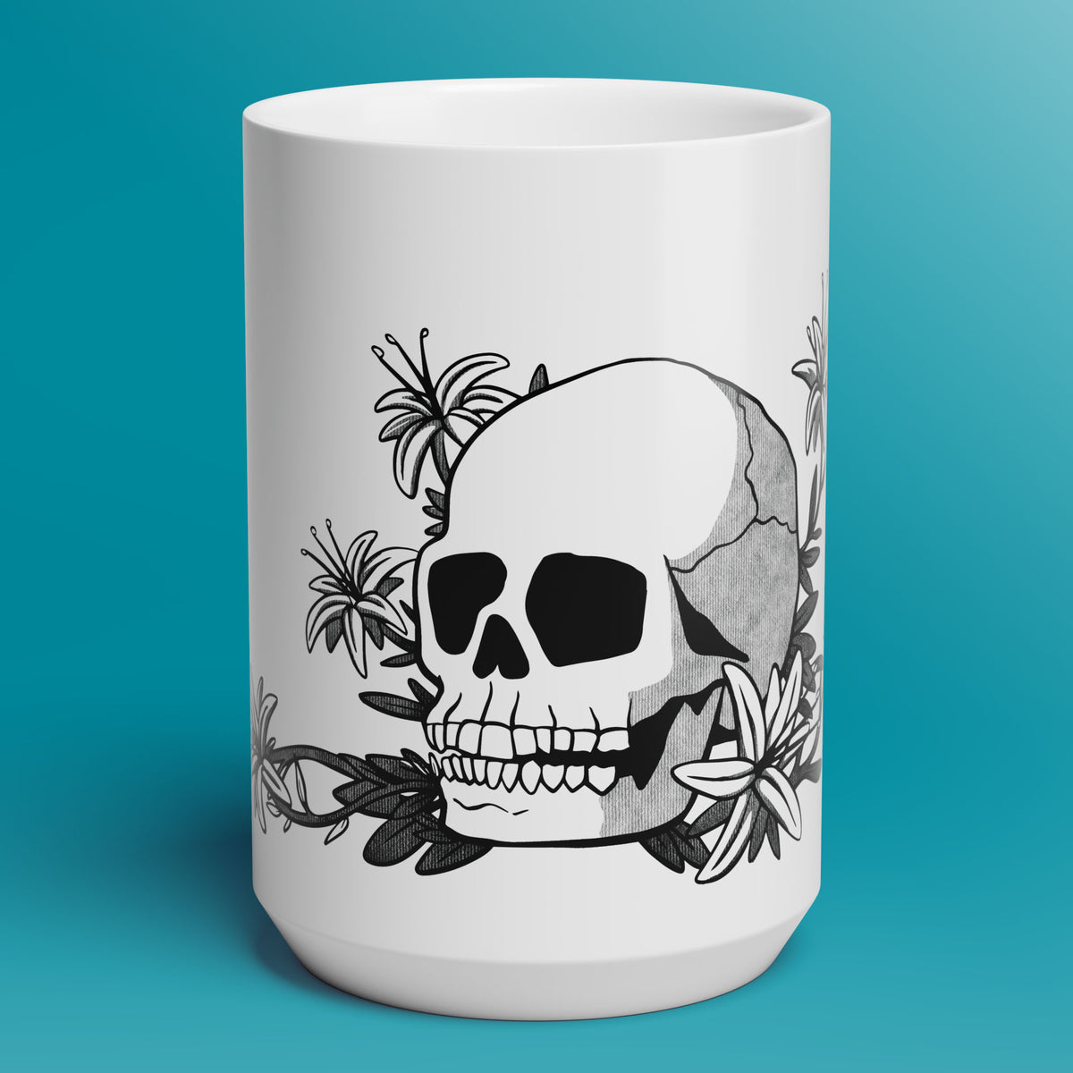 Skull and Lilies Mug